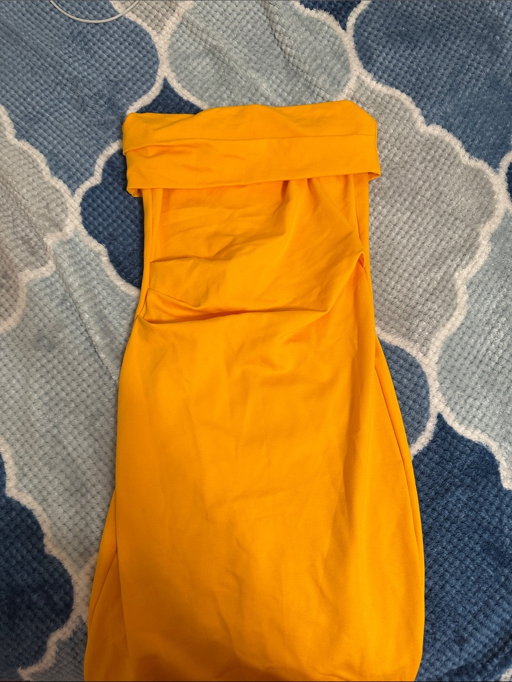 Zara Bright Yellow Strapless Midi Dress